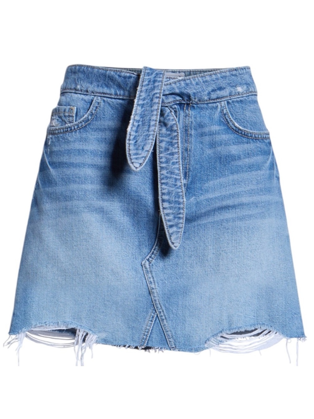 Paige Alethea High Rise Distressed Jean Denim Skirt 26/2